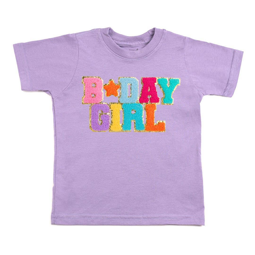 Sweet Wink Birthday Girl Patch T-Shirt - Lavender