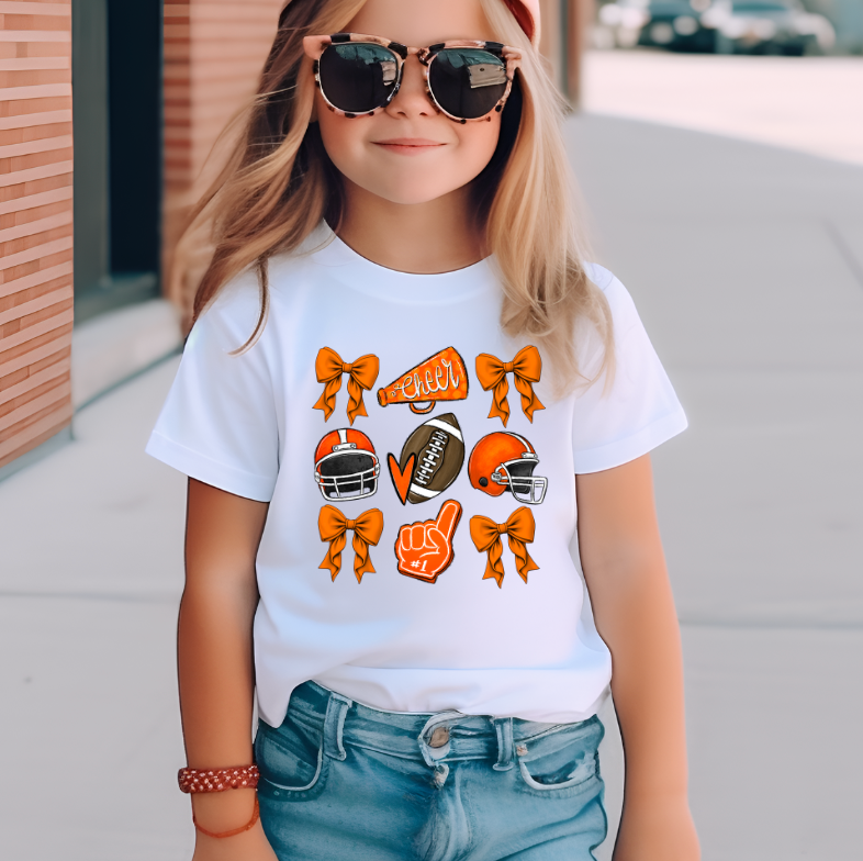 Football & Bows Game Day T Shirt