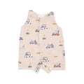 Sleeveless Shortie Romper-Oatmilk Golf Cart Cuties