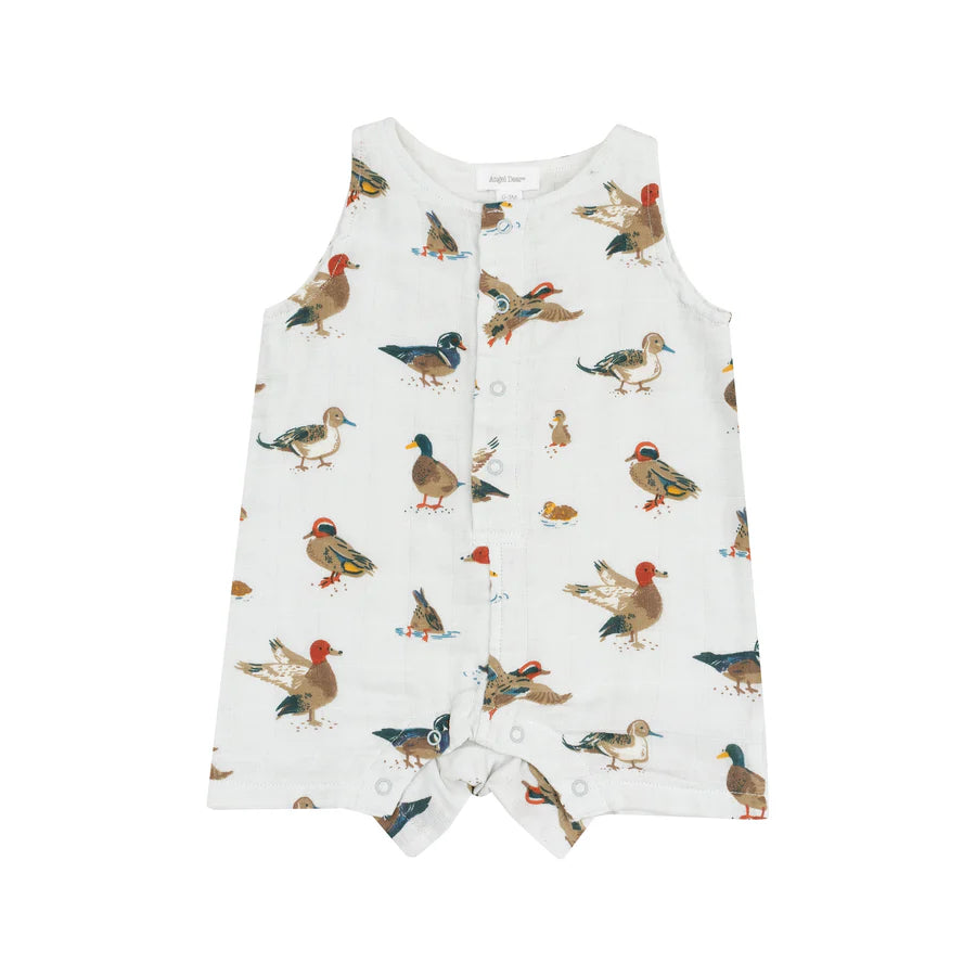 Ducks-Sleeveless Shortie Romper