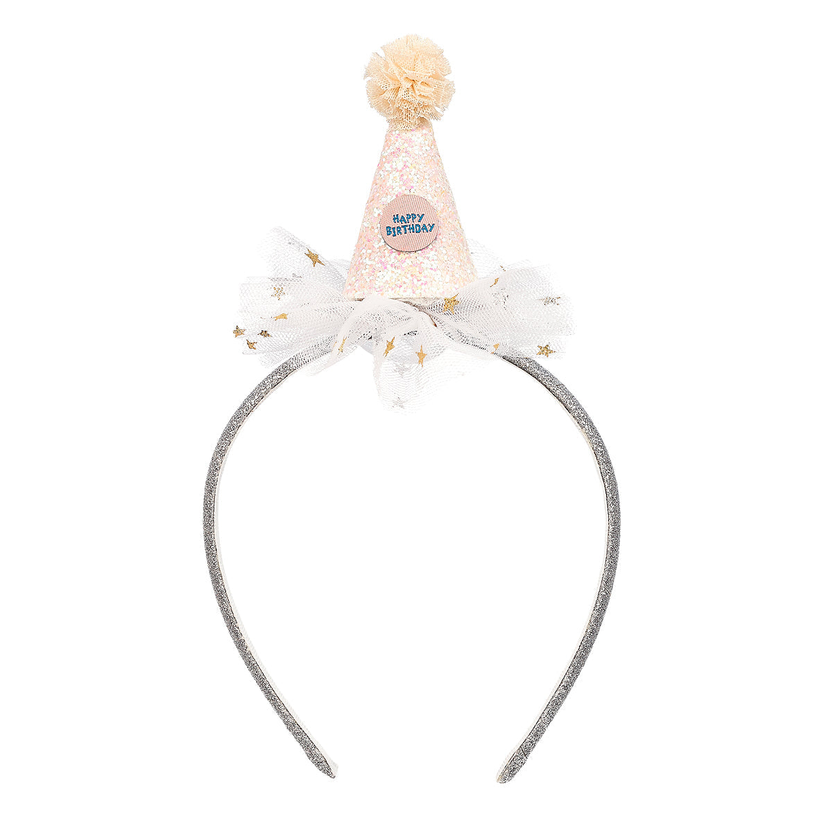 Birthday Crown-Silver/White Glitter
