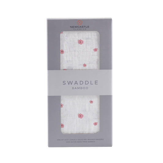 Pink Flower - Bamboo Muslin Swaddle