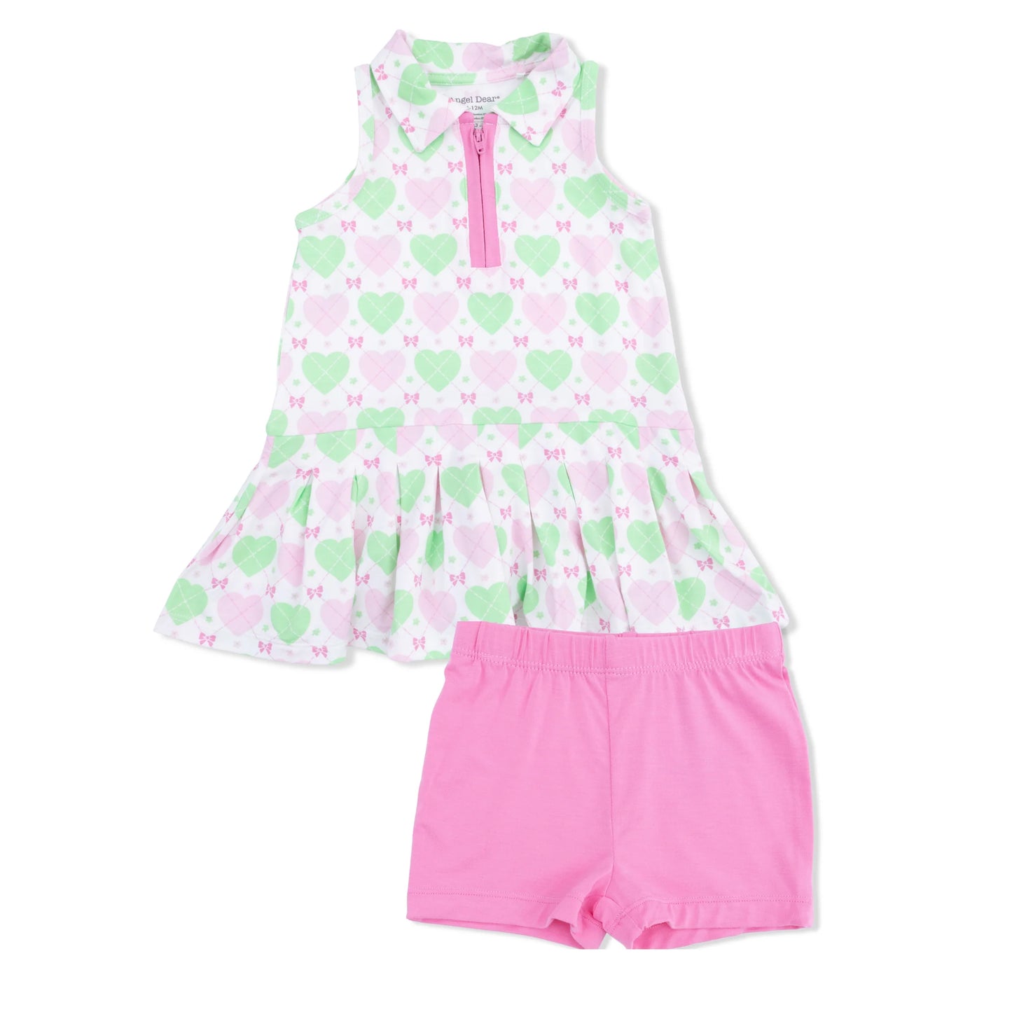 Heart Argyle | Polo Tennis Dress with Cartwheel Short