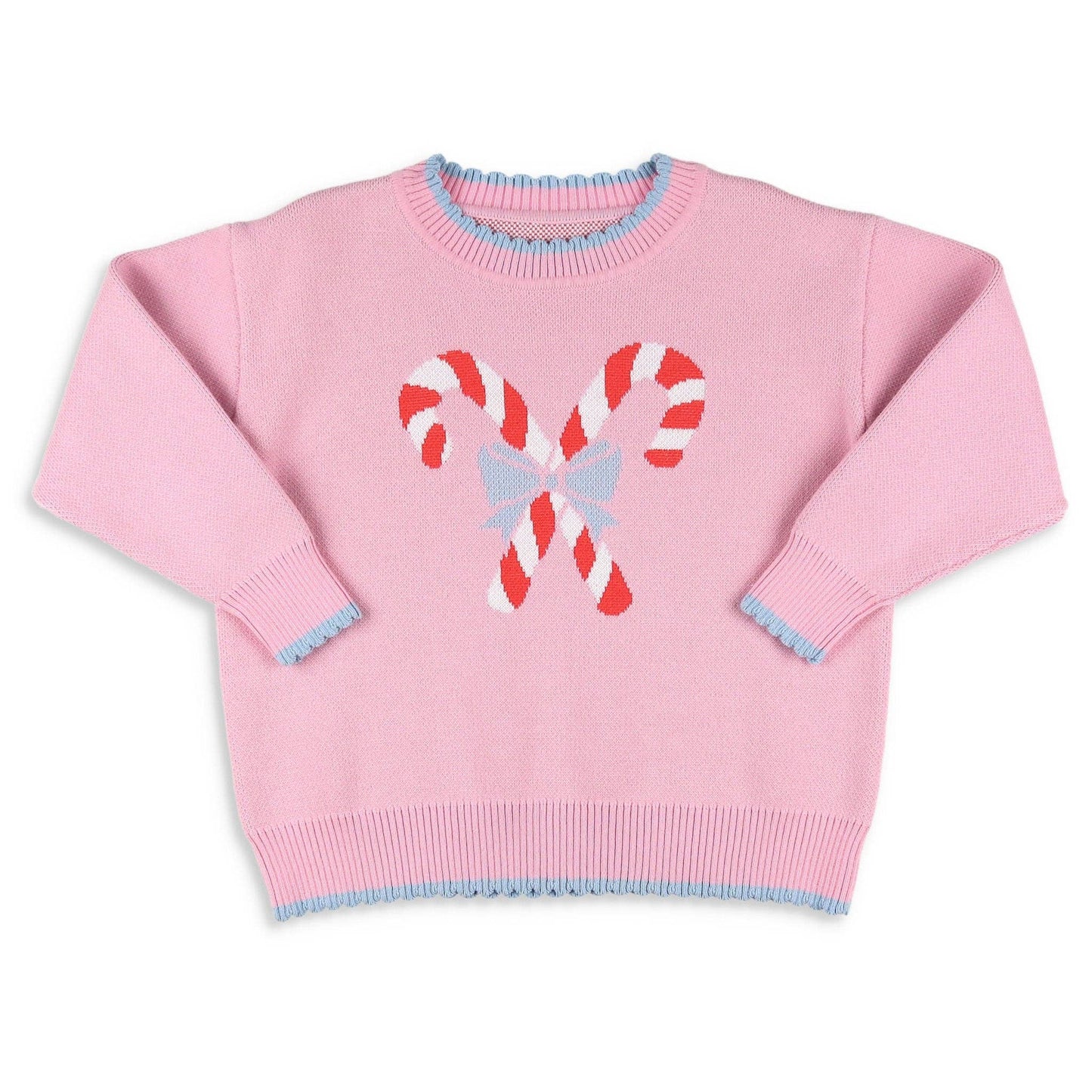 Girls Pink Sweater | Candy Canes