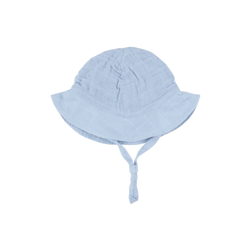 Dusty Blue Solid Muslin Sunhat
