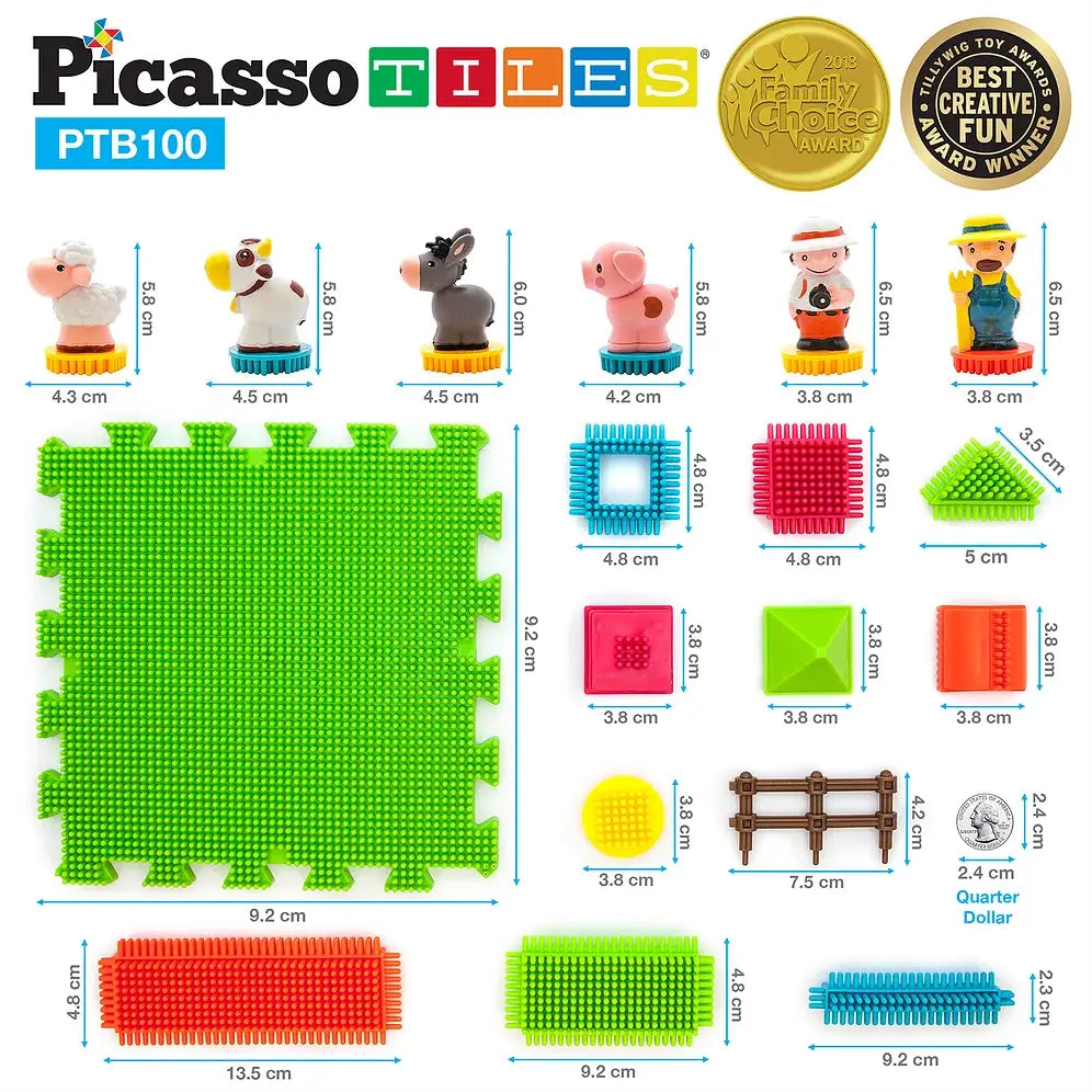 100 Piece Farm Hedgehog Building Blocks Set