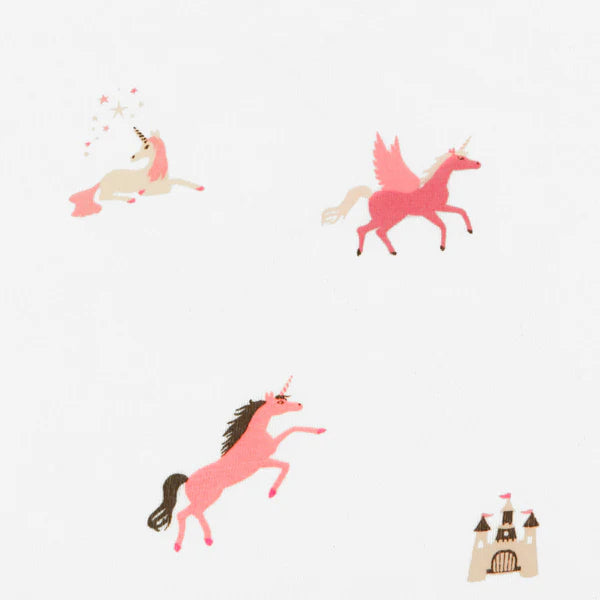 Unicorn Print Zippered Footie