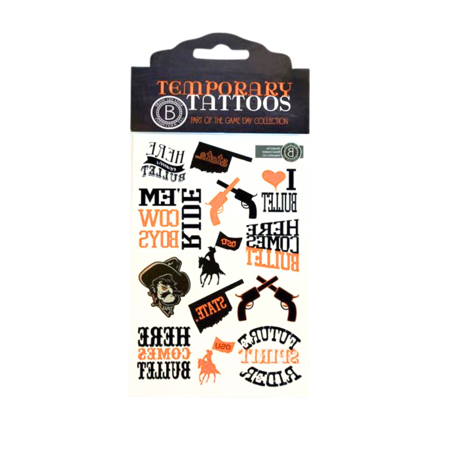 Oklahoma State Game Day Temporary Tattoos