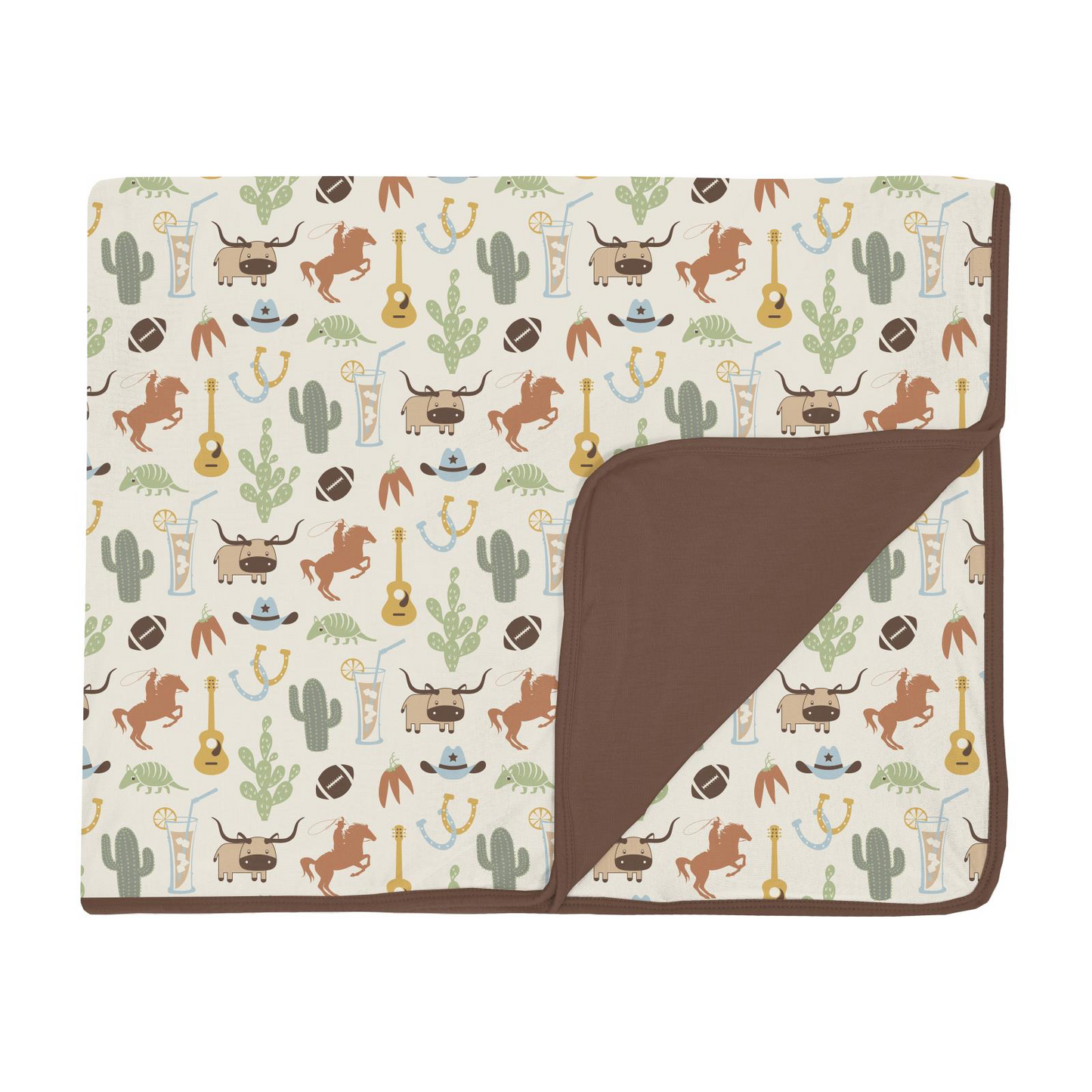 Natural Rodeo Print Toddler Blanket