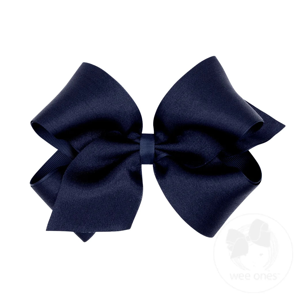 King Satin Grosgrain Overlay Bow