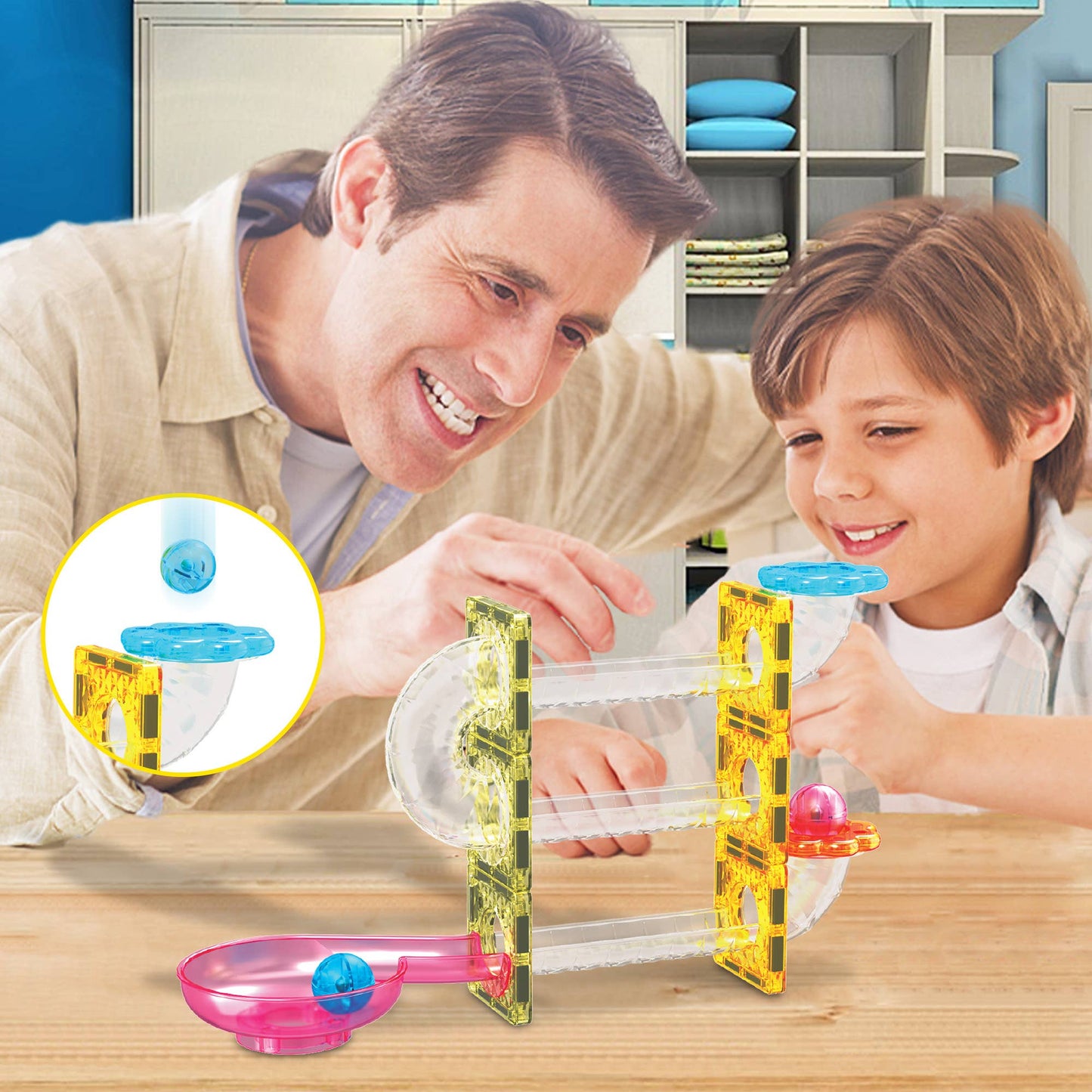 45 Piece Mini Magnetic Marble Run Track Set