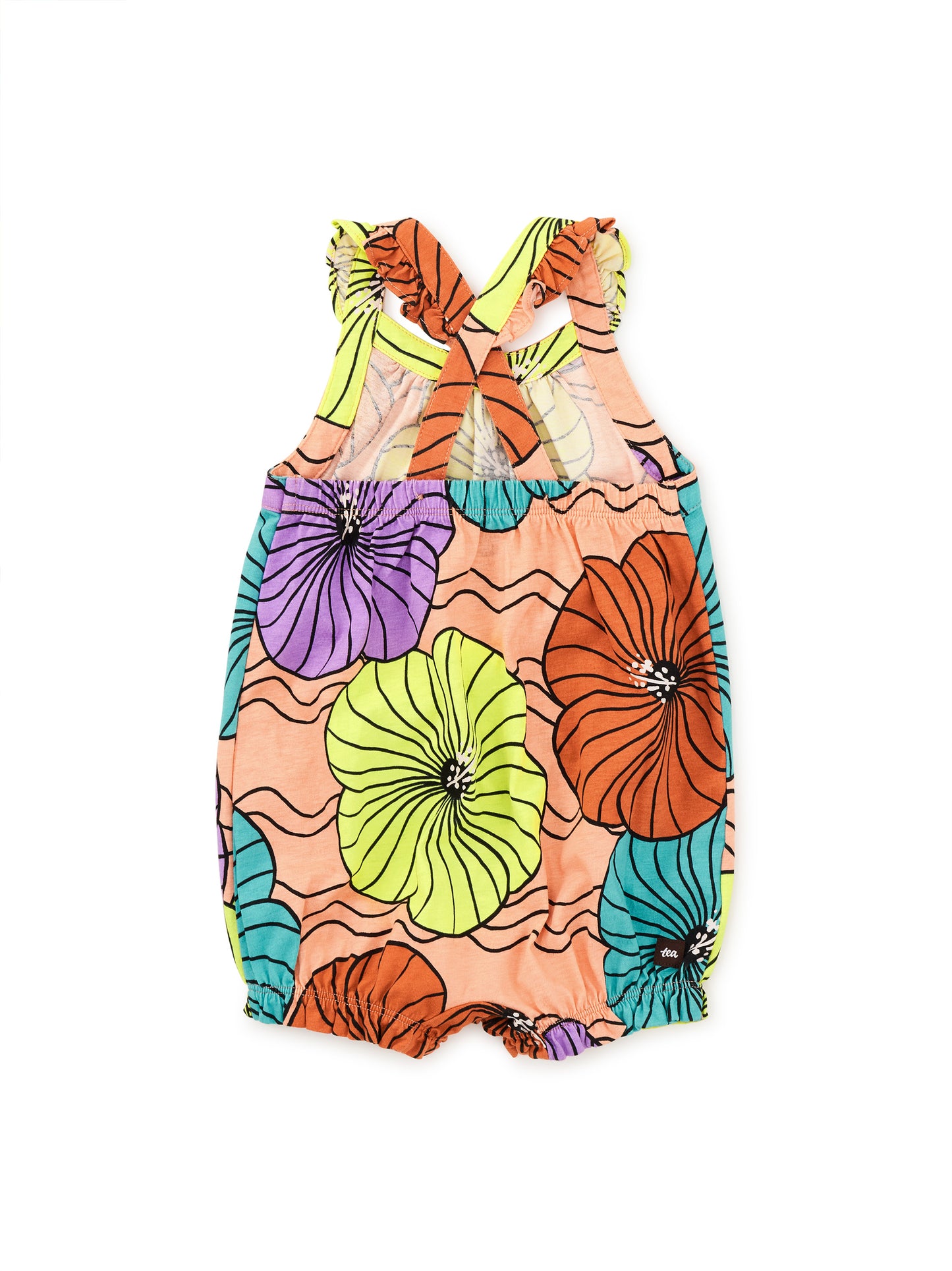 Leso Hibiscus Cross-Back Baby Romper