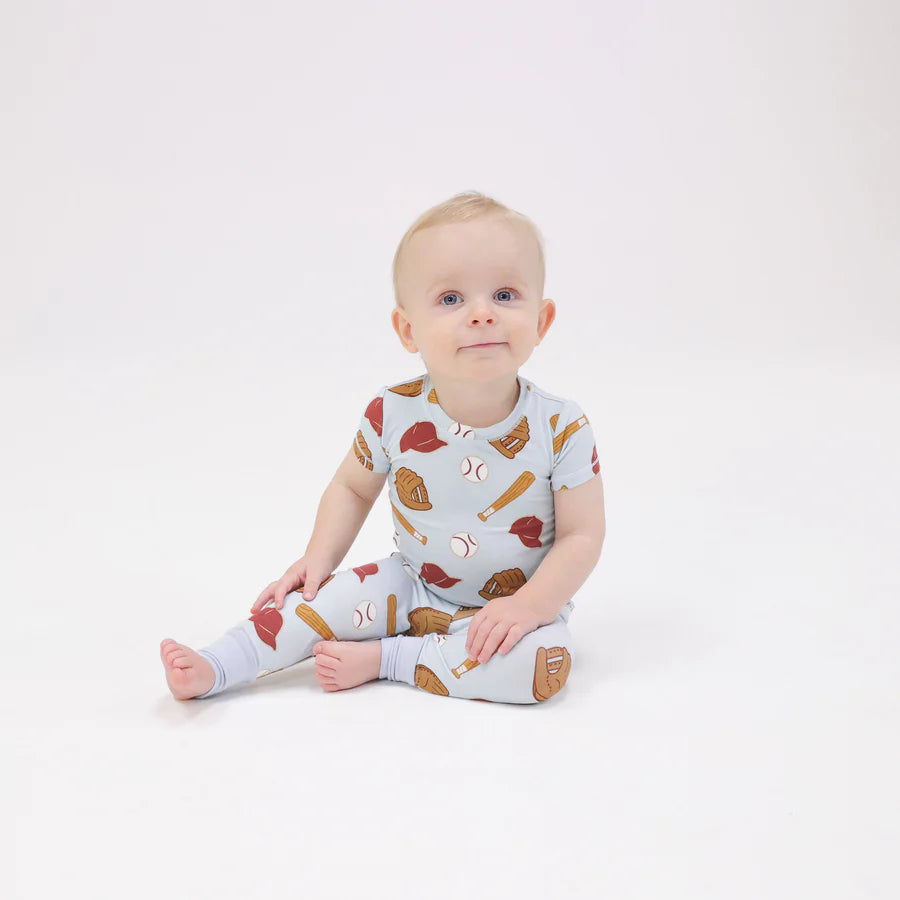 Baseball Short Sleeve Loungewear Set
