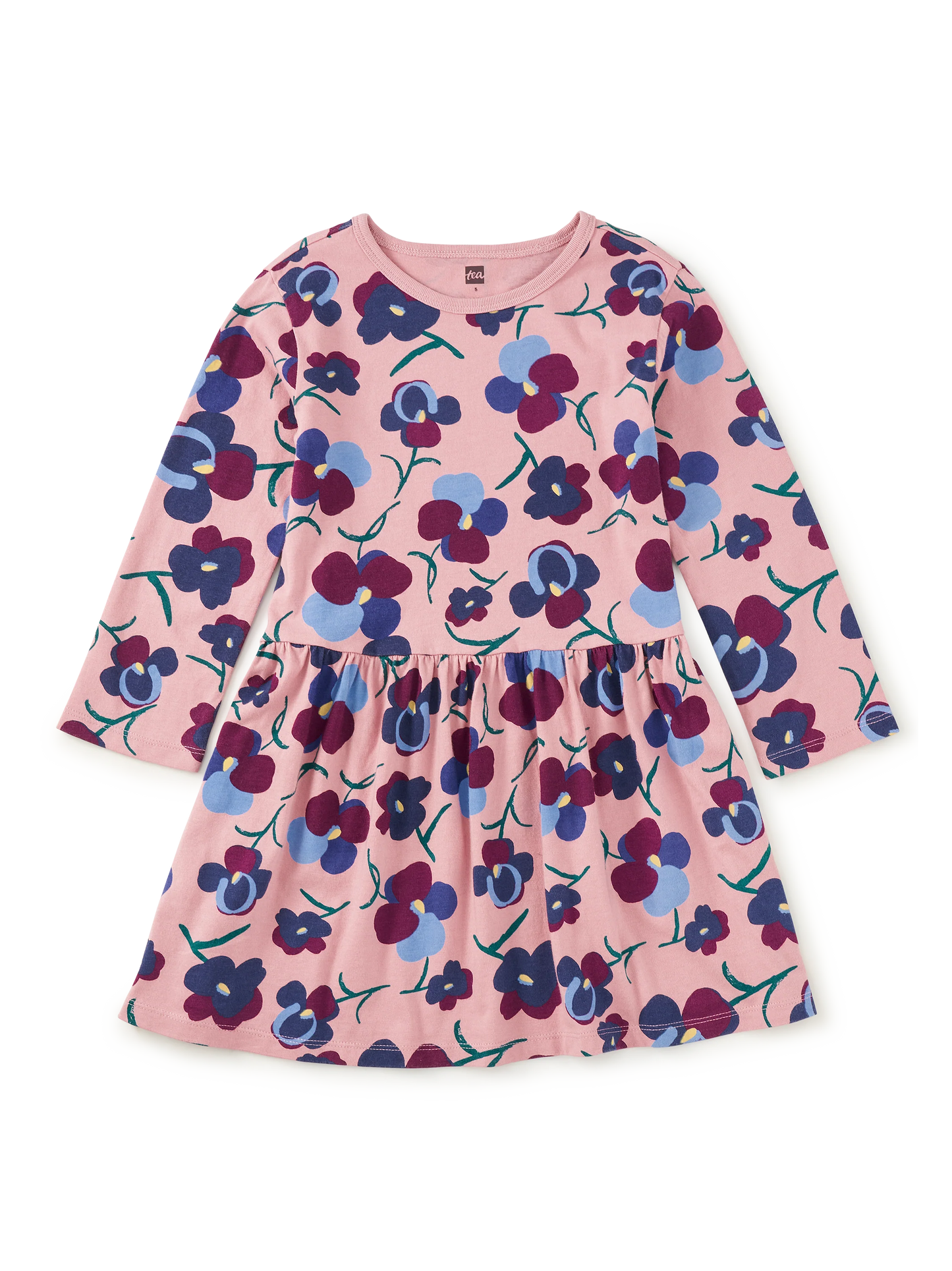 Painted Pansies | Long Sleeve Skirted Dress
