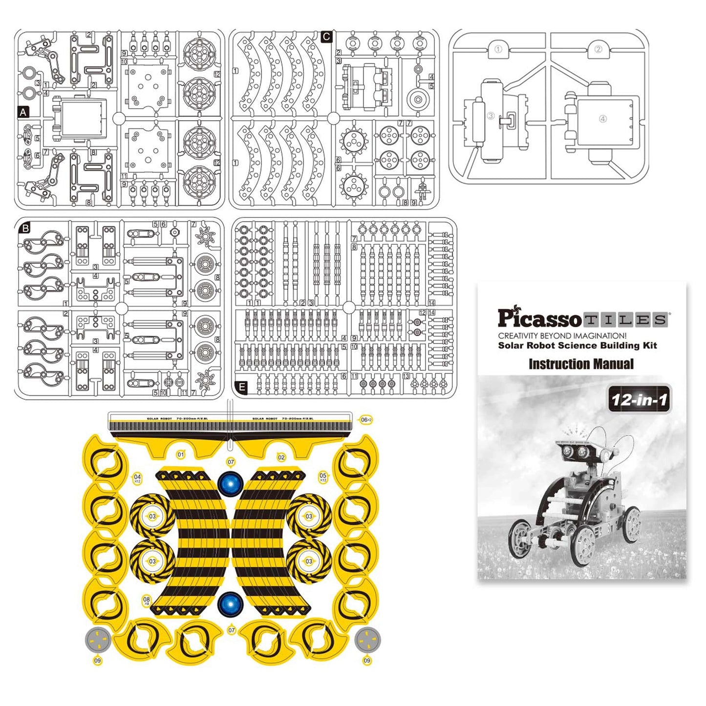 12-in-1 Solar Powered Robot Building Kit