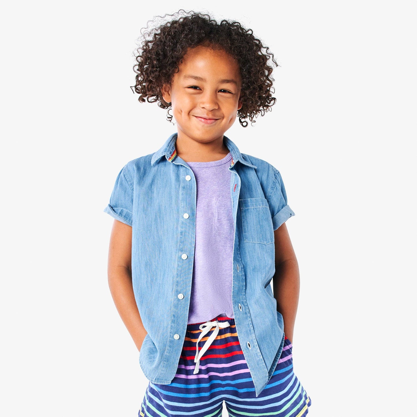 Short Sleeve Chambray Button Down