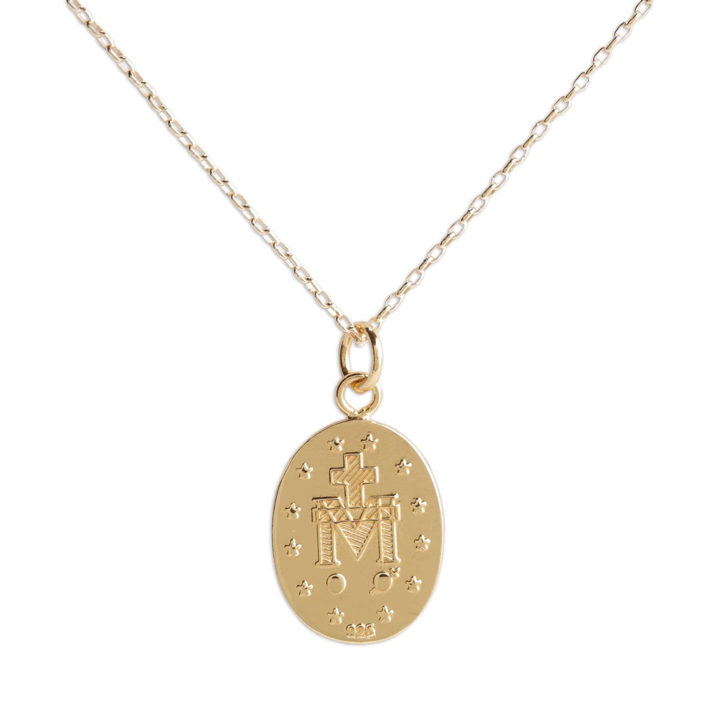 Gold Plated Miraculous Medal Necklace for Girls & Kids