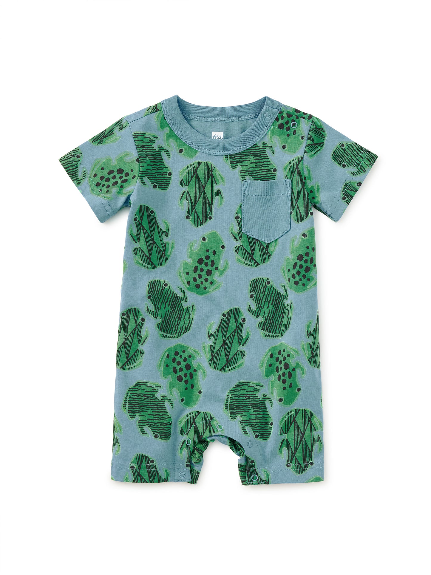 Pocket Shortie Baby Romper | Hopalong Frogs