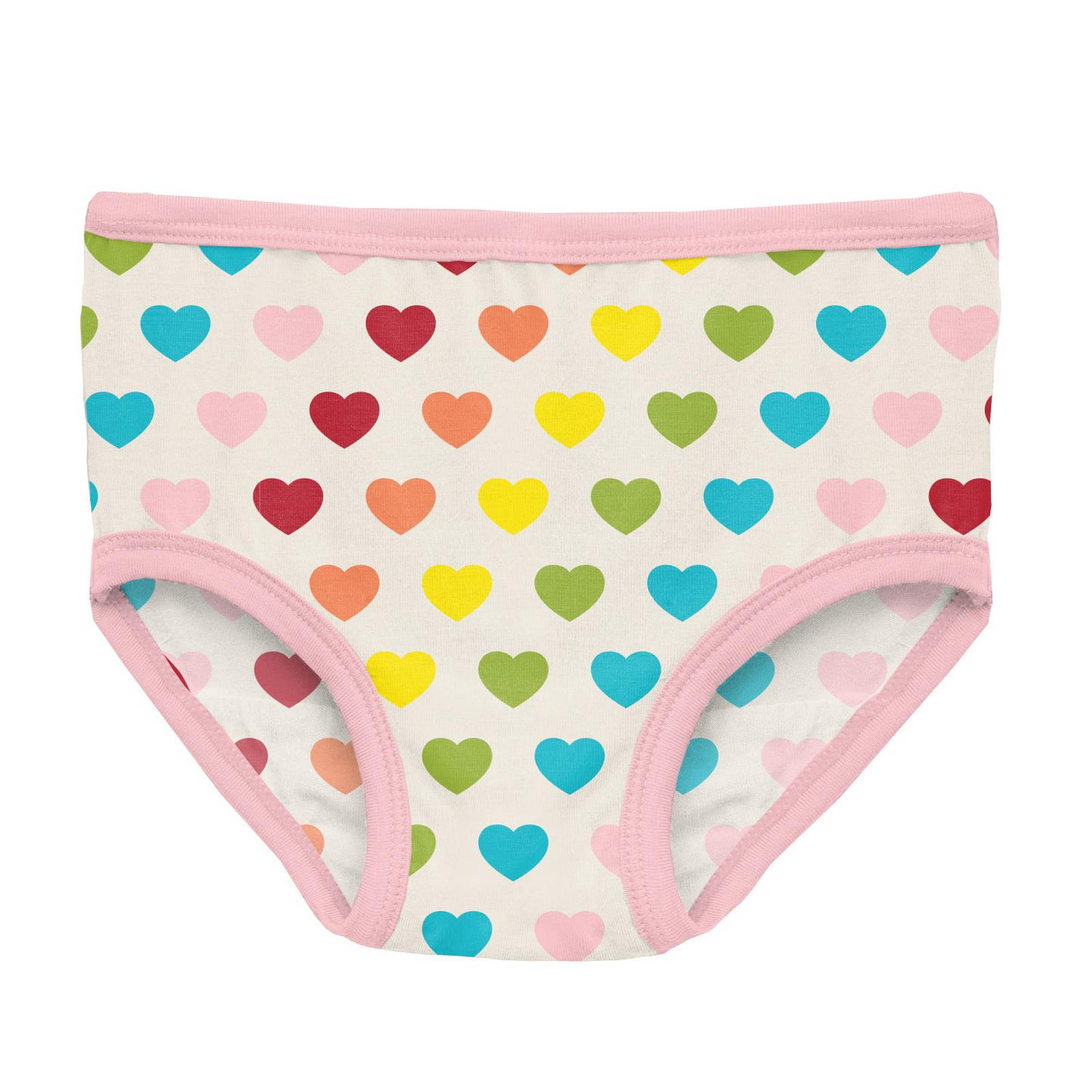 Rainbow Hearts Print Girl's Underwear