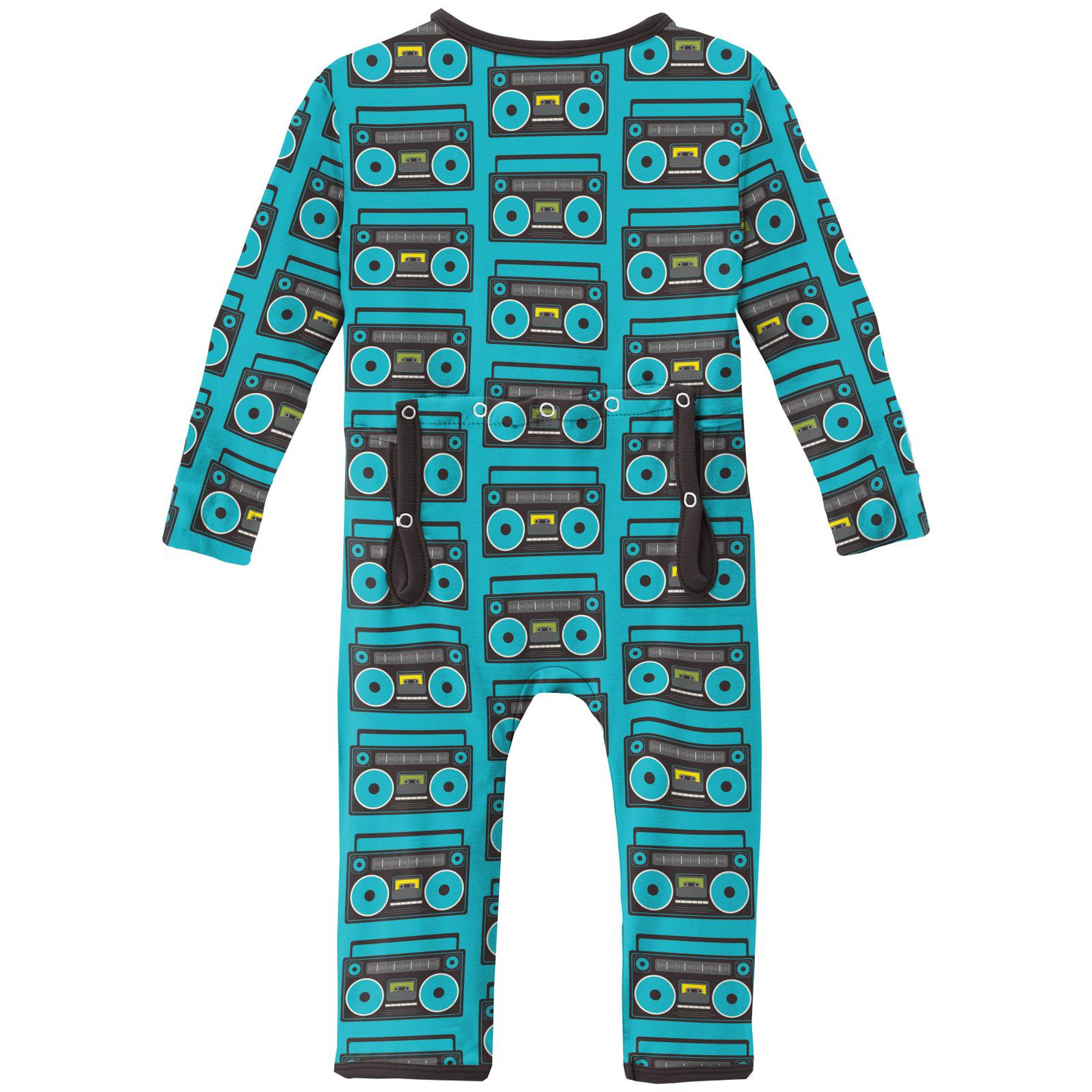 Confetti Boombox Print Coverall with 2 Way Zipper
