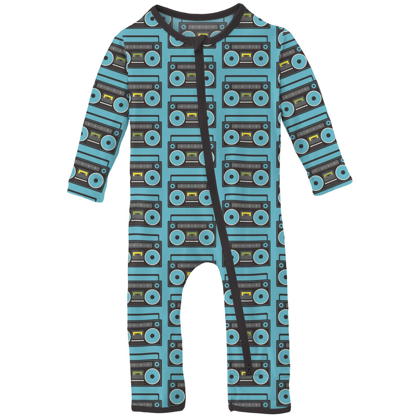 Confetti Boombox Print Coverall with 2 Way Zipper