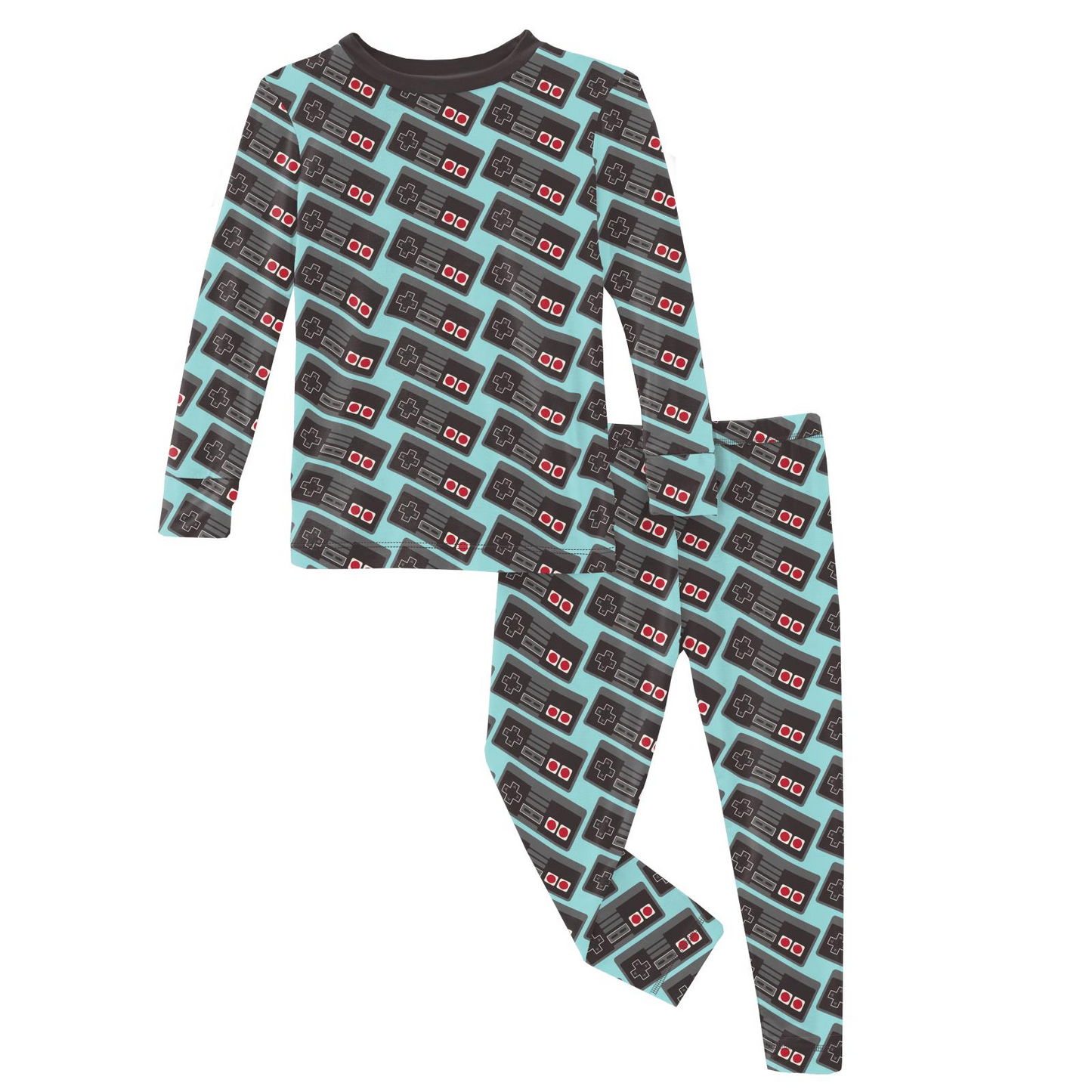 Summer Sky Retro Game Controller Long Sleeve Pajama Set