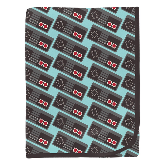 Summer Sky Retro Game Controller Print Swaddling Blanket