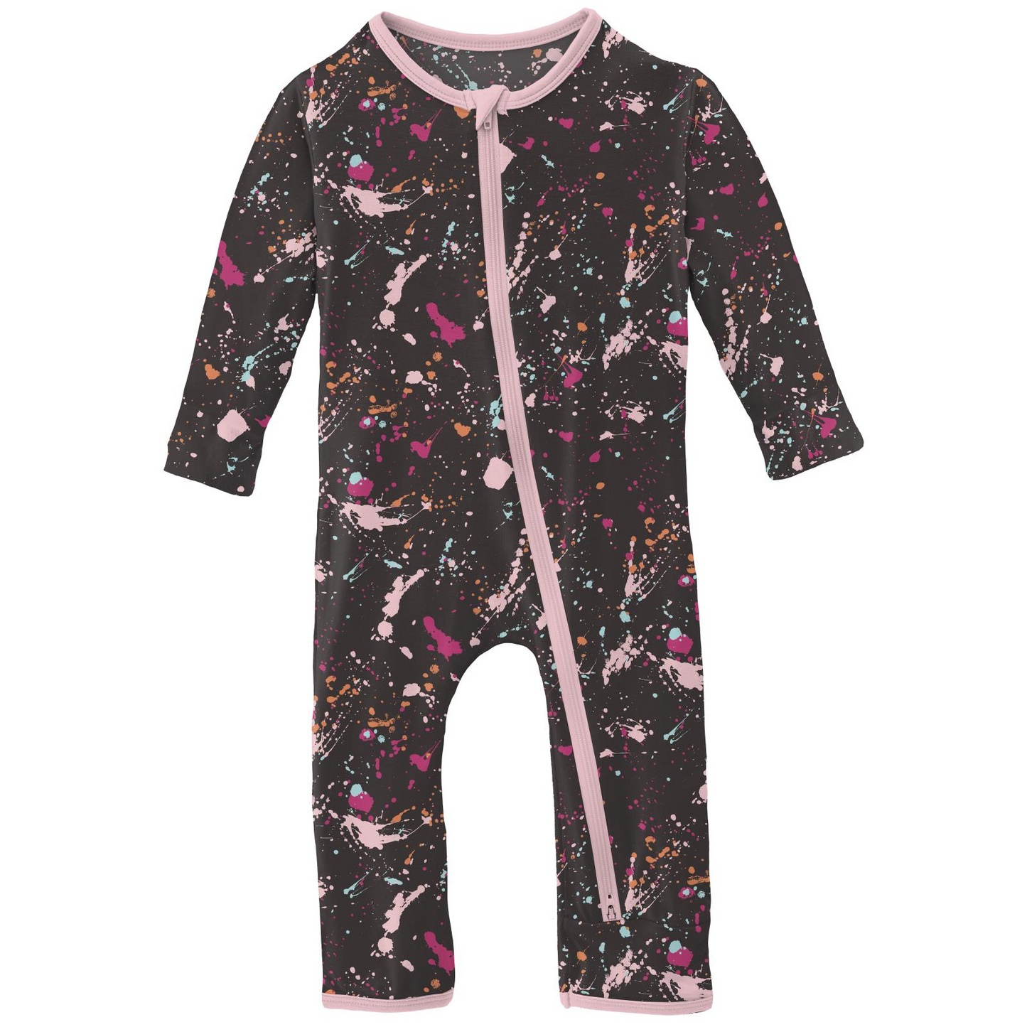 Calypso Splatter Paint Print Coverall with 2 Way Zipper