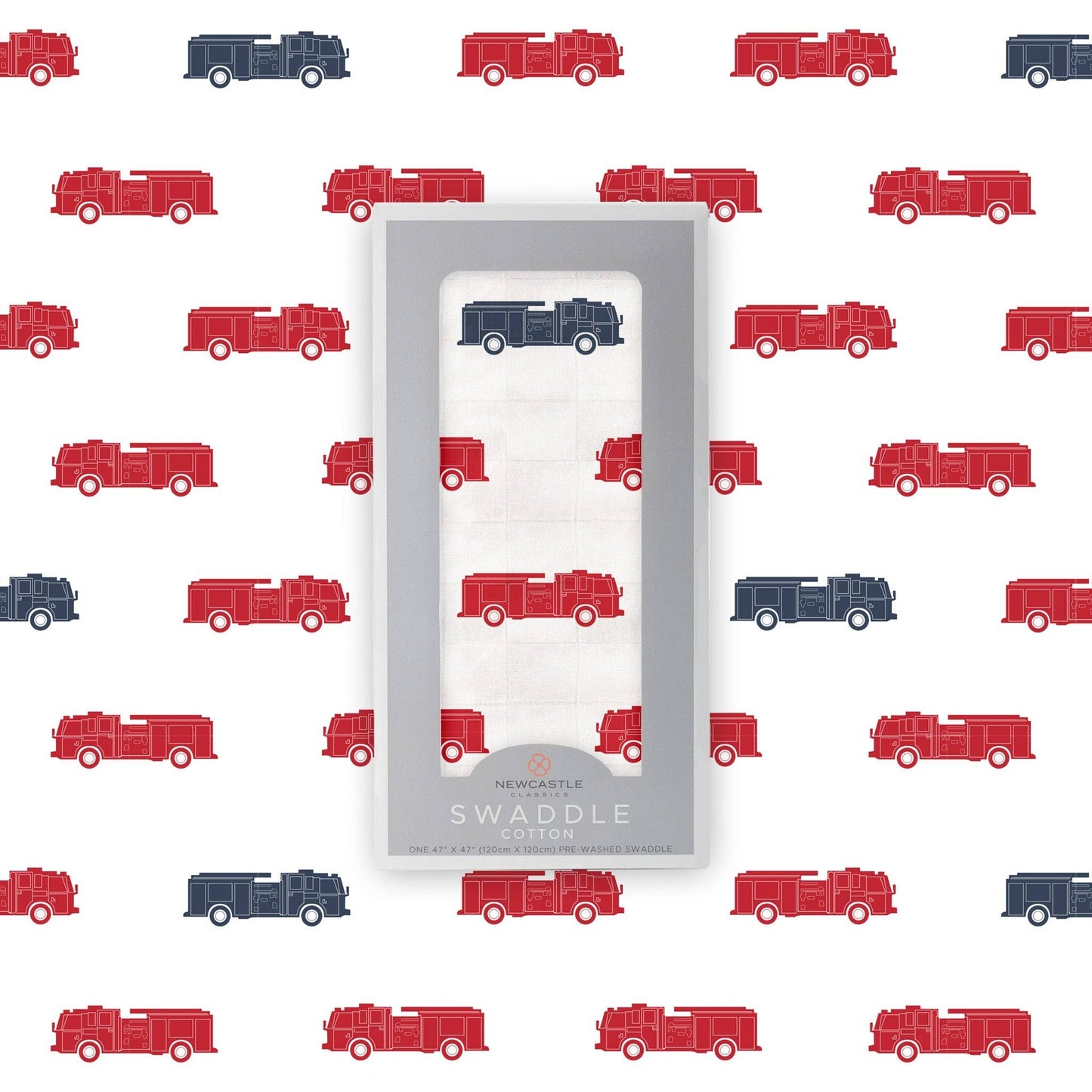 Blue and Red Fire Trucks - Swaddle