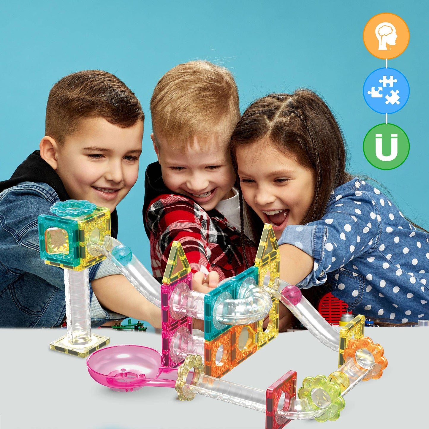 45 Piece Mini Magnetic Marble Run Track Set