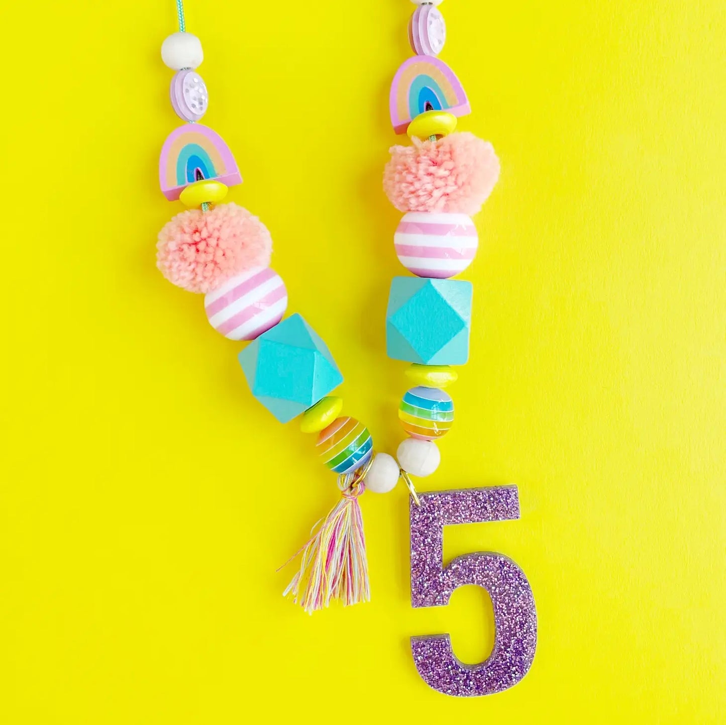 Retro Rainbow Birthday Necklace