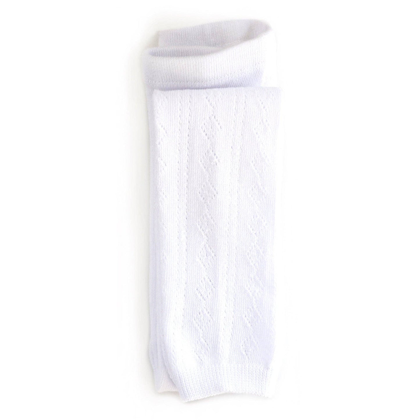 Fancy Knit Footless Tights | White