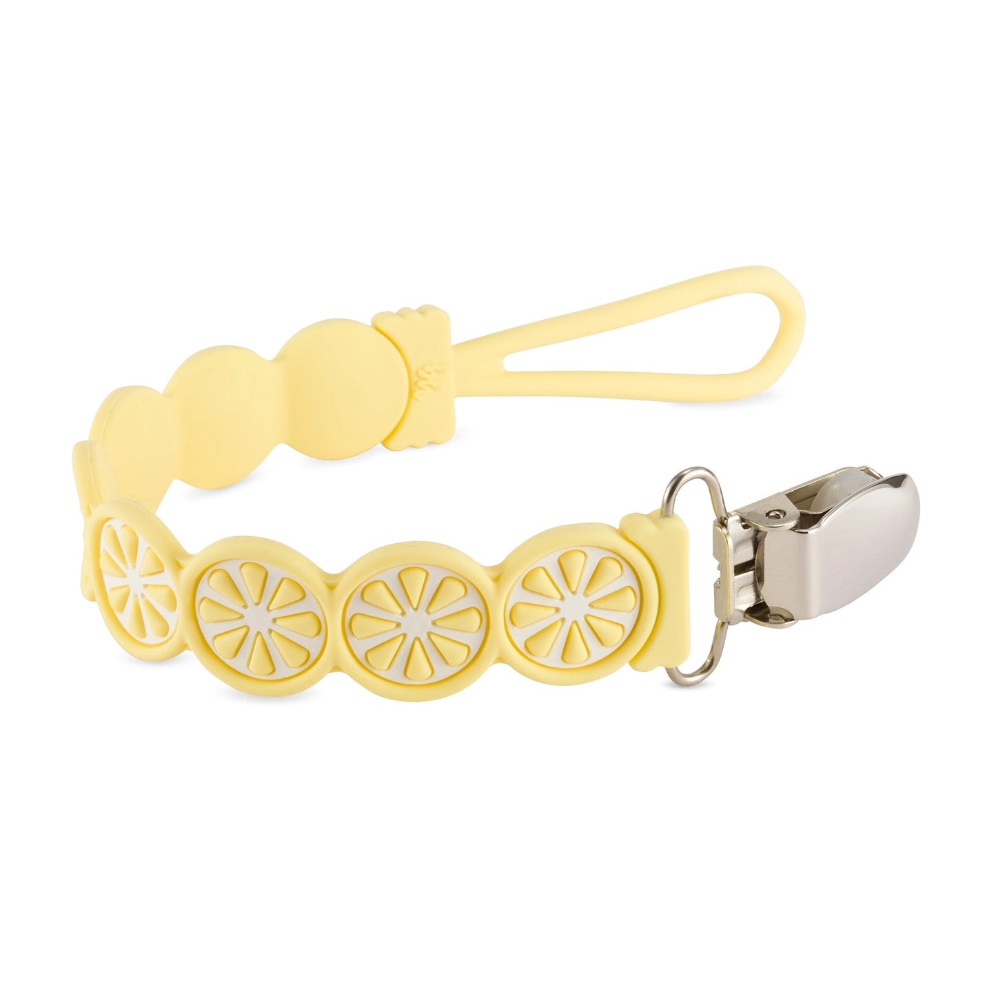 Yellow Lemon Citrus Silicone Pacifier Clip