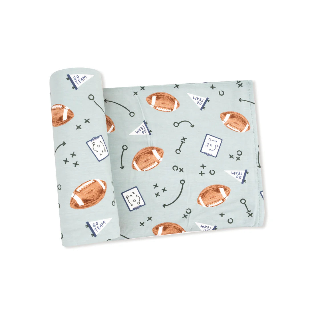 Angel Dear Swaddle Blanket -Touchdown Time-Grey Mist