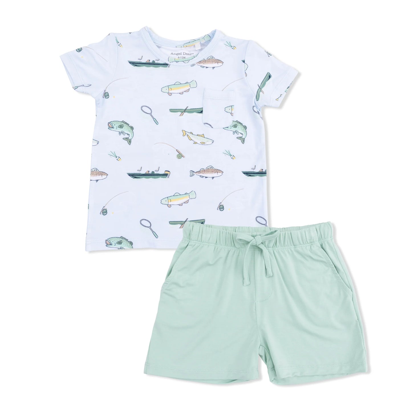 Crew Neck Tee w/ Casual Short | Fishing