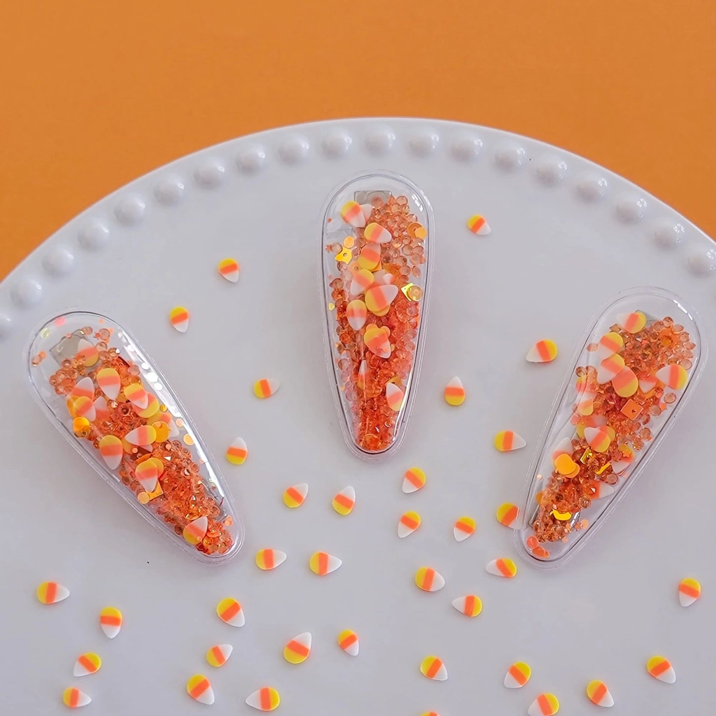 3" Shaker Clip | Candy Corn