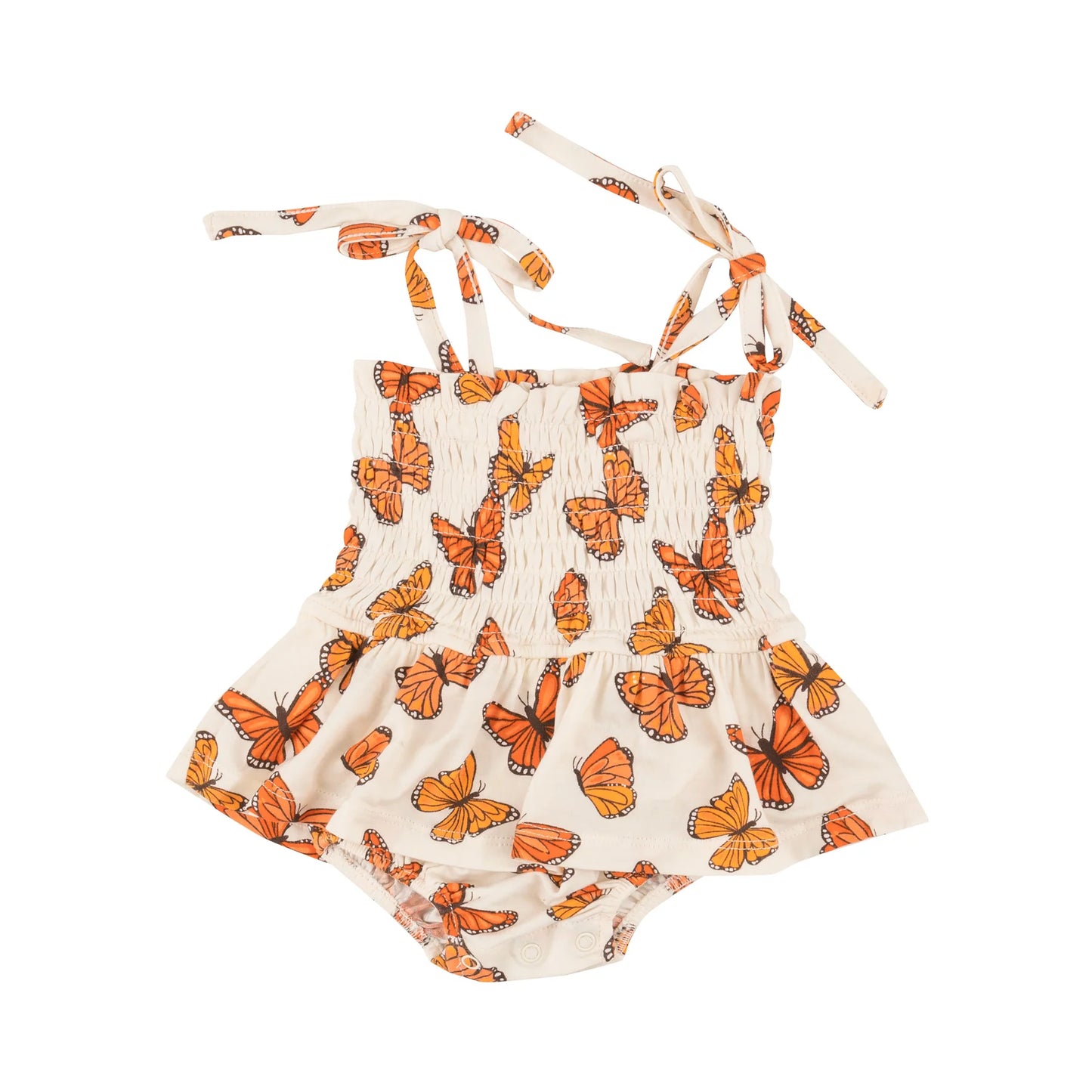 Mariposa Monarca Smocked Bubble w/ Skirt