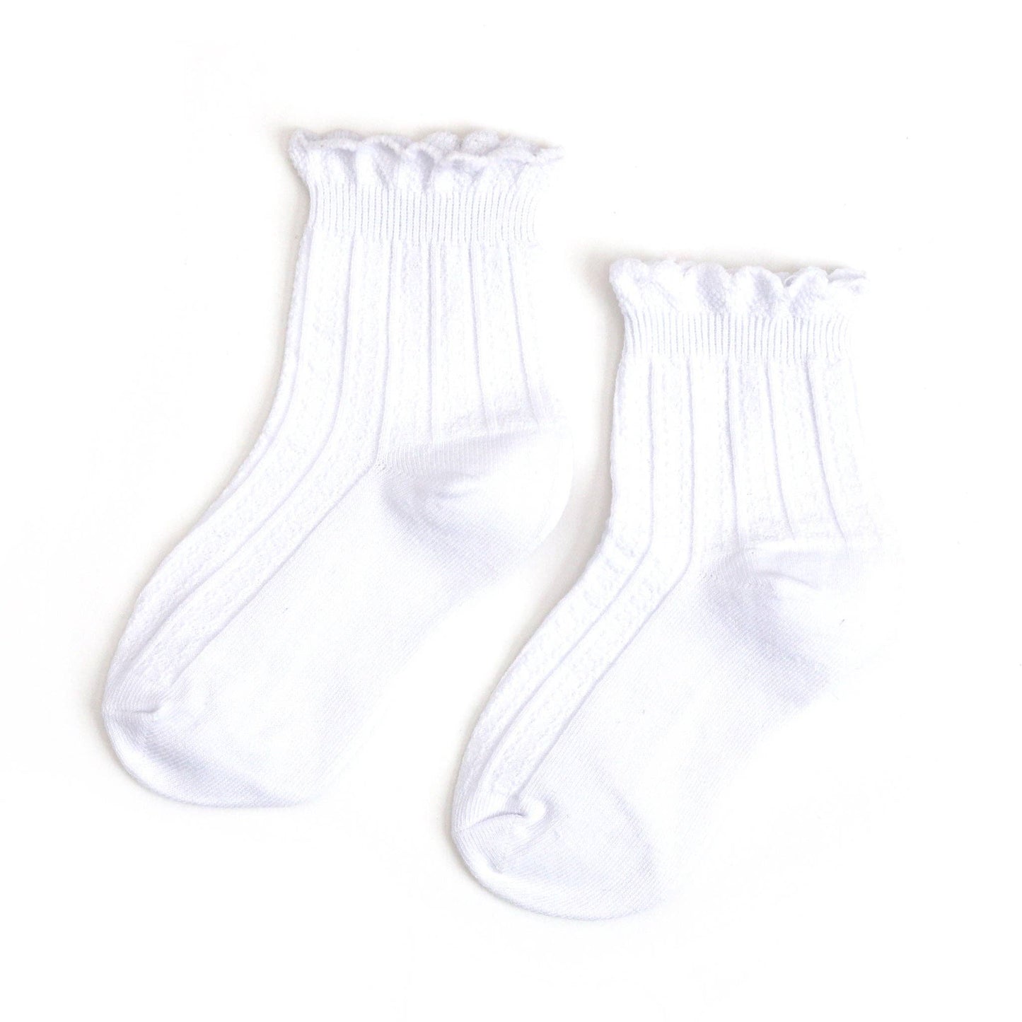 White | Frill Midi Socks