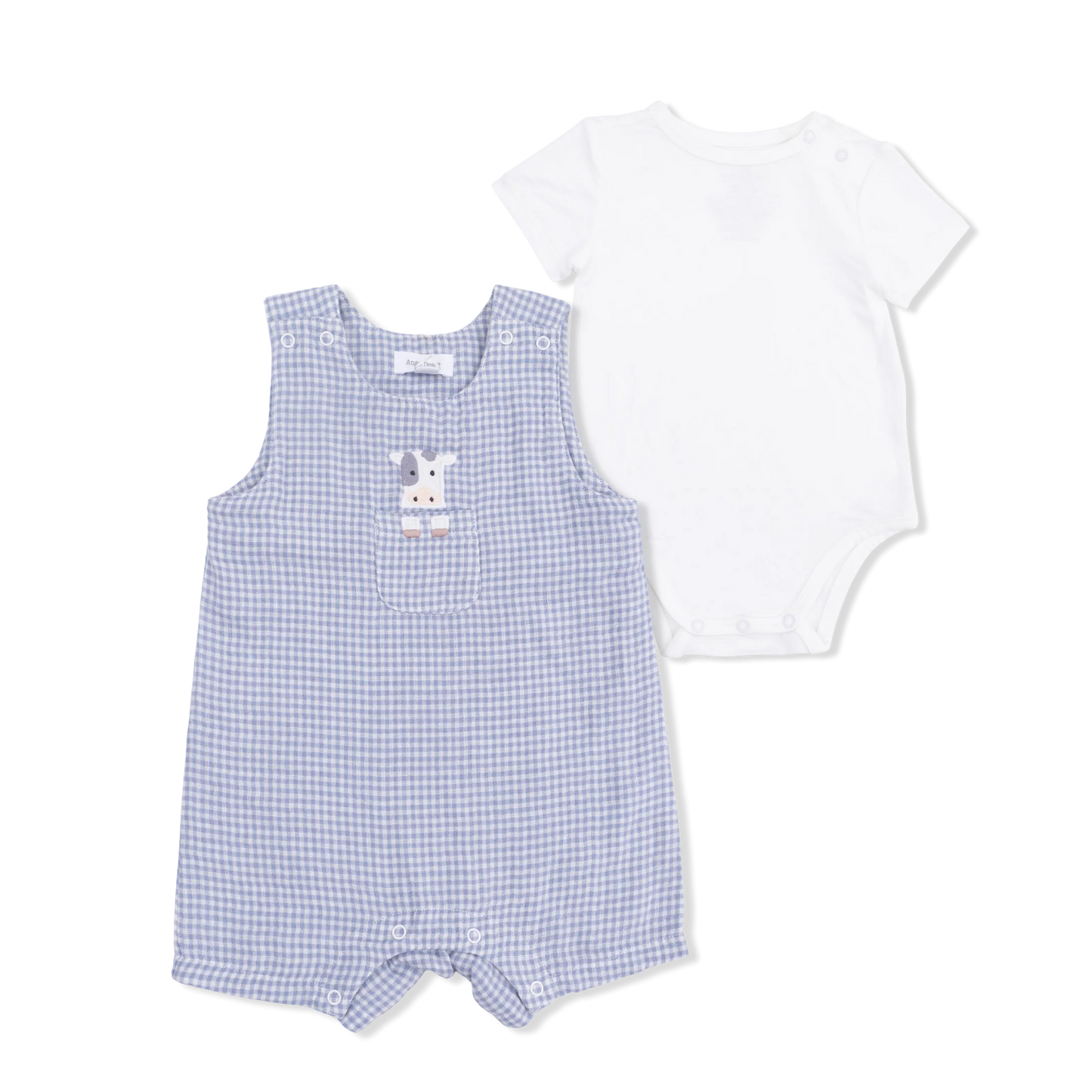 Blue Blizzard Cow | Jon Jon w/ Short Sleeve Bodysuit