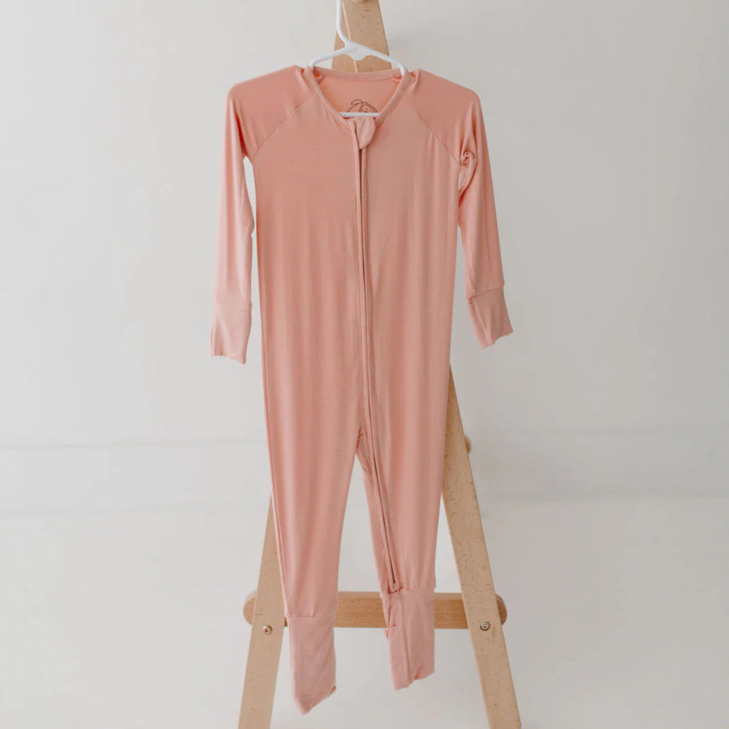 Crepe Pink Convertible Bamboo Footie