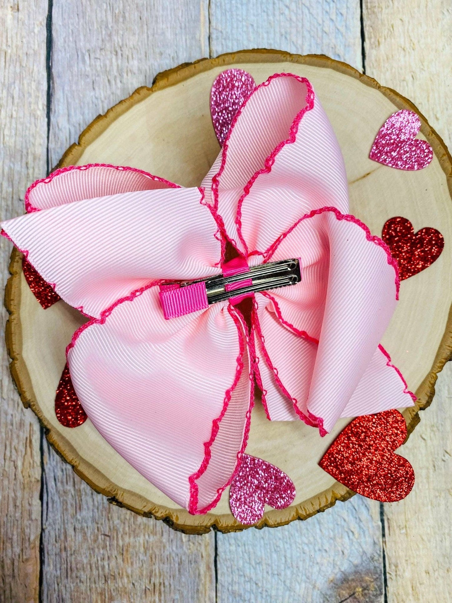 LOVE Moonstitch Embroidered Hair Bow