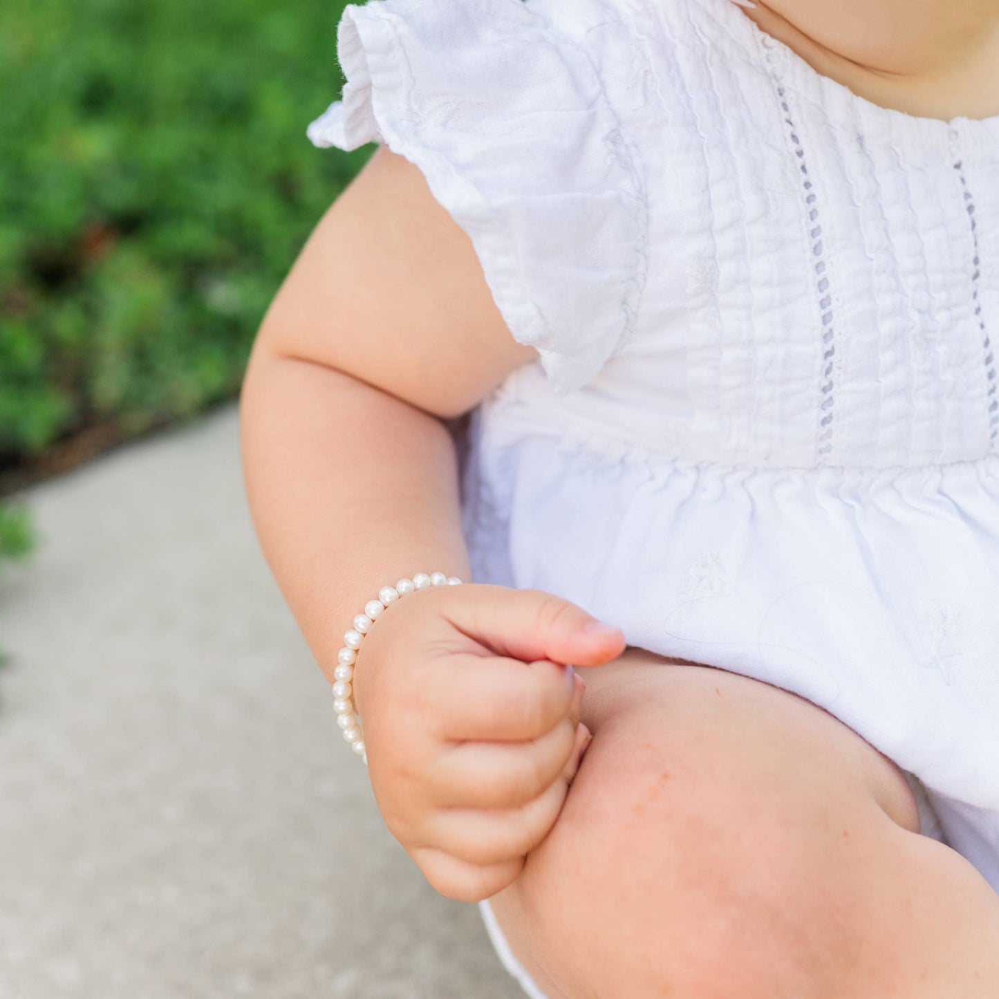 Zoey-Sterling Silver Freshwater Pearl Baby Girl Bracelet