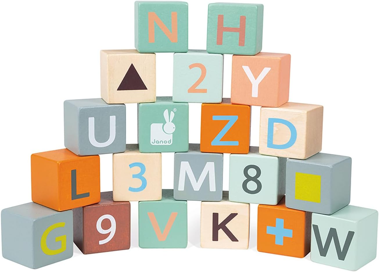 Janod Sweet Cocoon Cart with ABC Blocks