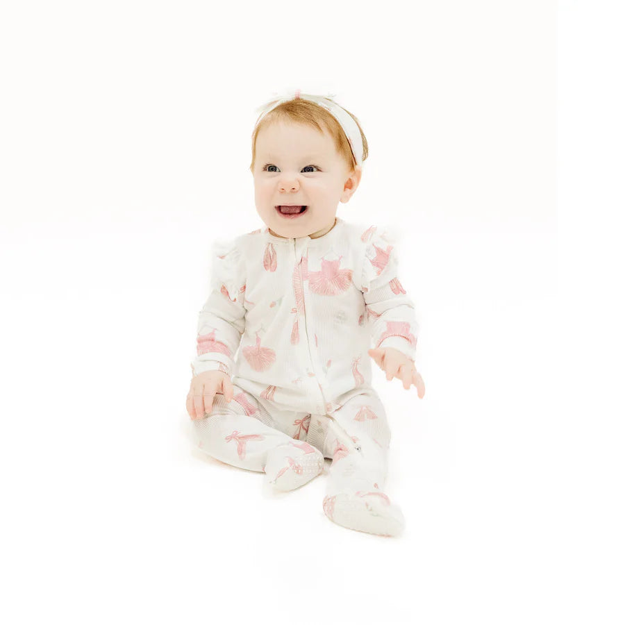 Ballet Things Ruffle Sleeve 2 Way Zipper Footie
