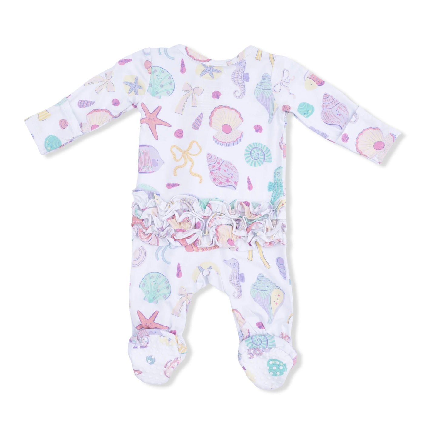 Beach Days | 2 Way Ruffle Back Zipper Footie
