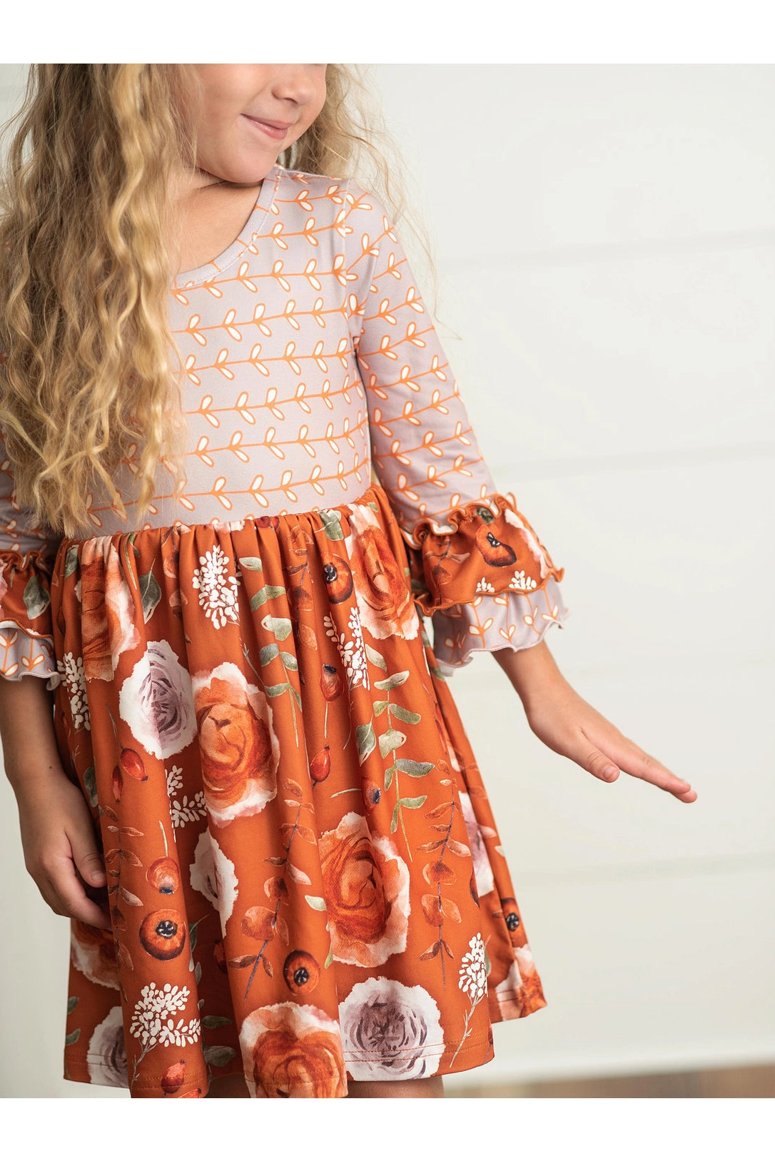 slim fit dress slacks Girls Fall Floral Twirl Dress – Wiggles & Giggles Stillwater
