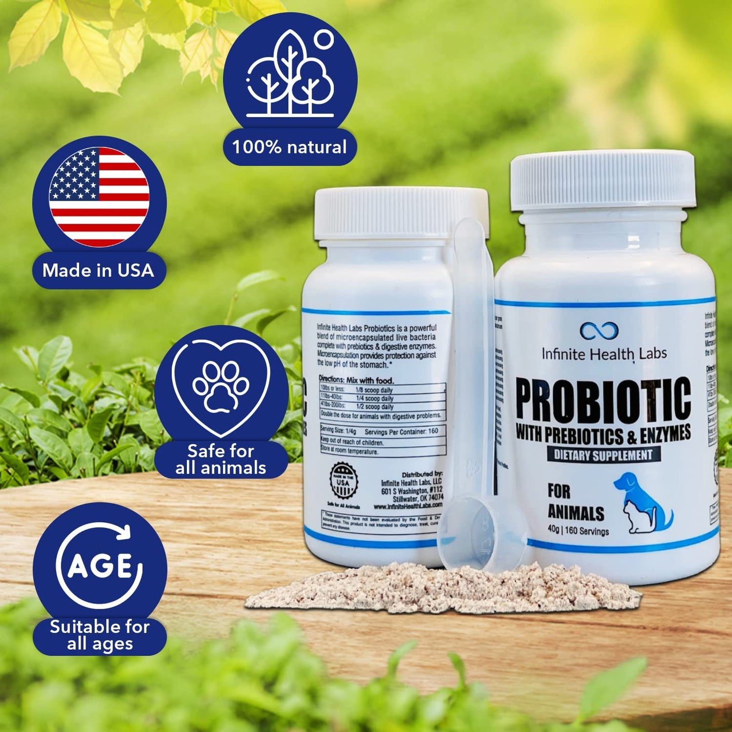 Infinite Health Labs Probiotic Powder for Animals