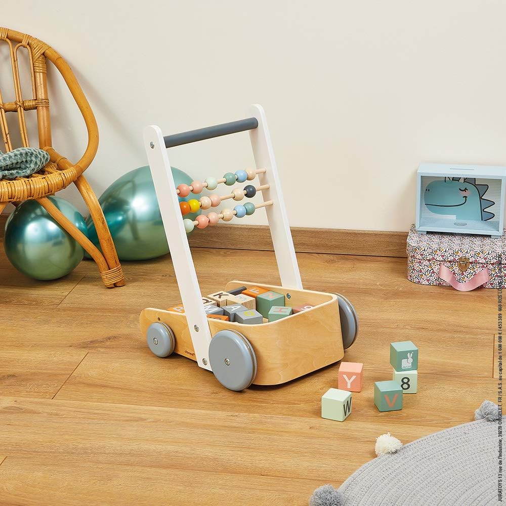 Janod Sweet Cocoon Cart with ABC Blocks
