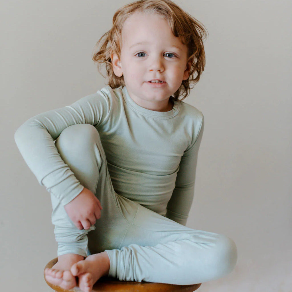 Pistachio Green Bamboo Toddler PJs