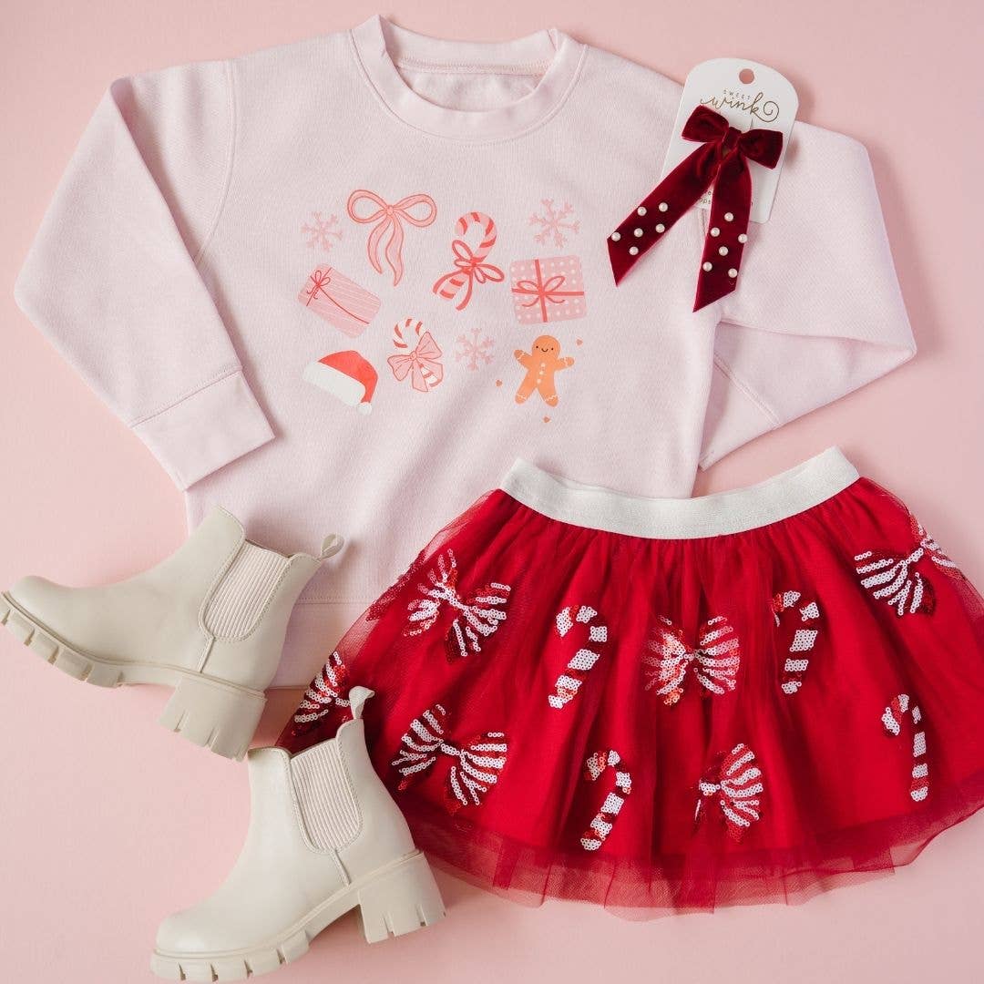 Candy Cane Coquette Sequin Christmas Tutu